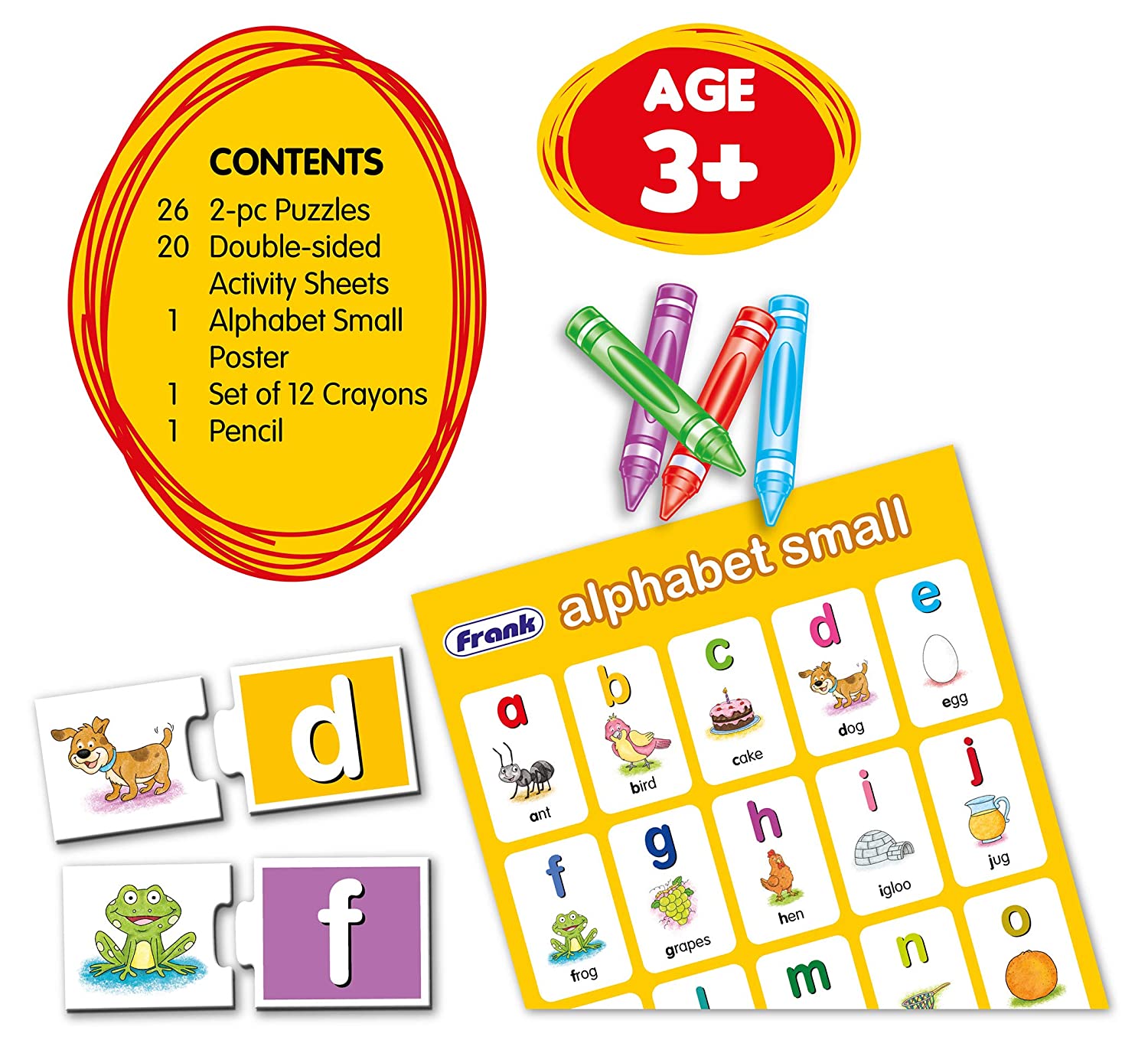 FRANK small alphabet kit puzzle & activity sheets for kids