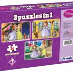 FRANK disney sofia the first 3 puzzles in 1 jigsaw game set for kids 26 pcs