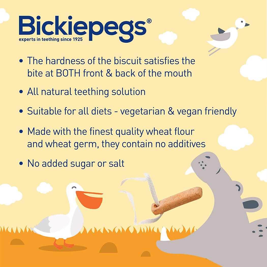 Bickiepegs Natural Teething Biscuits for Babies - 6m+,38g