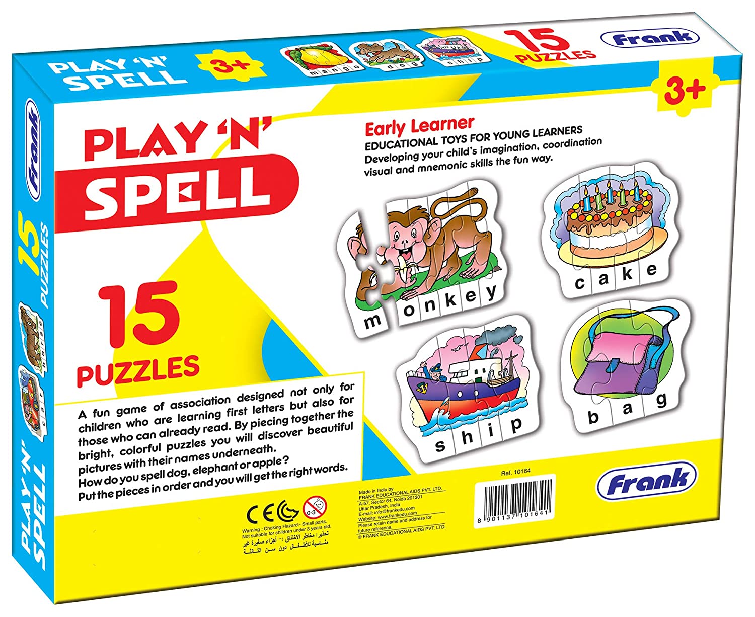 FRANK play 'n' spell puzzle game for kids 15 puzzles