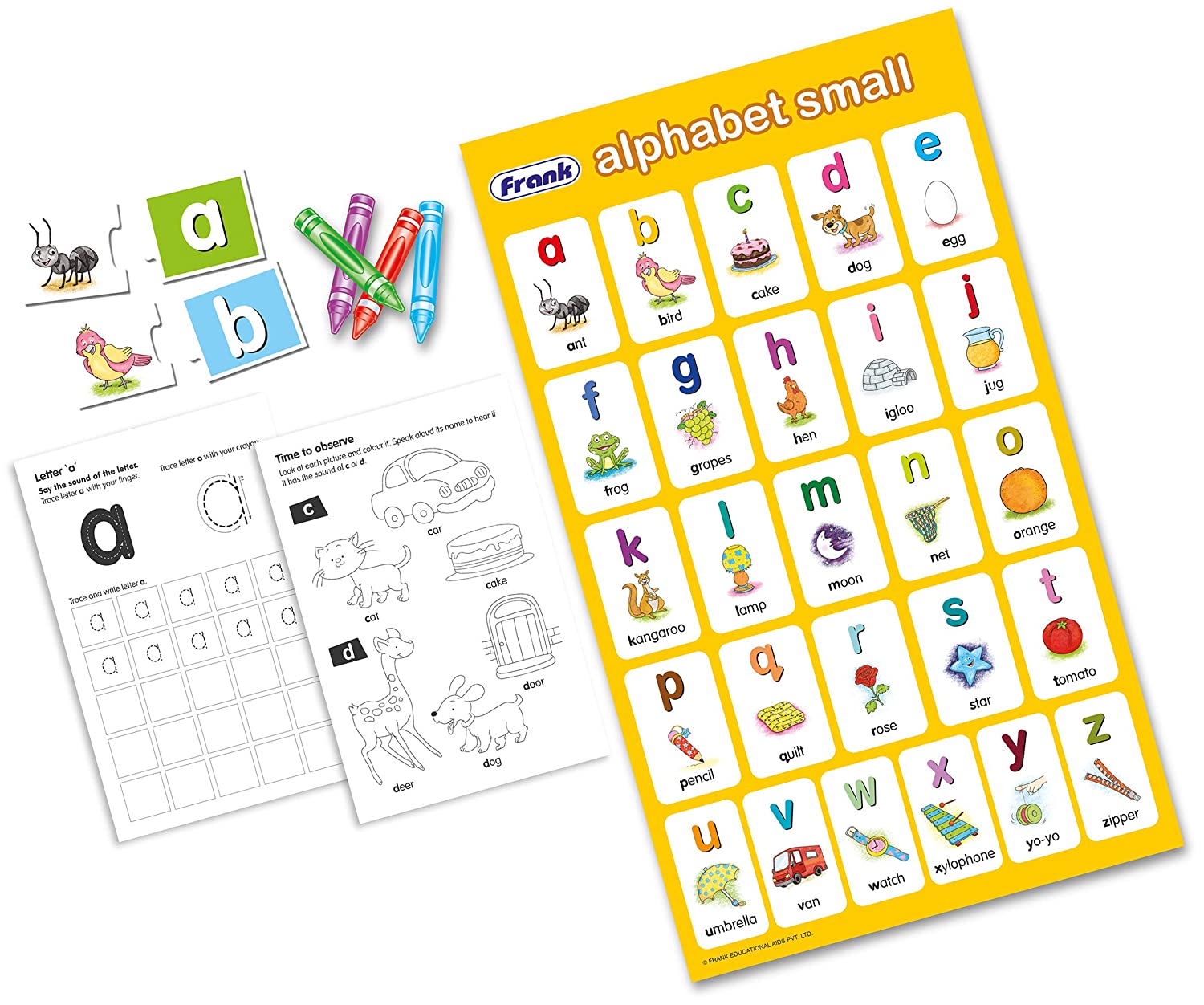 FRANK small alphabet kit puzzle & activity sheets for kids