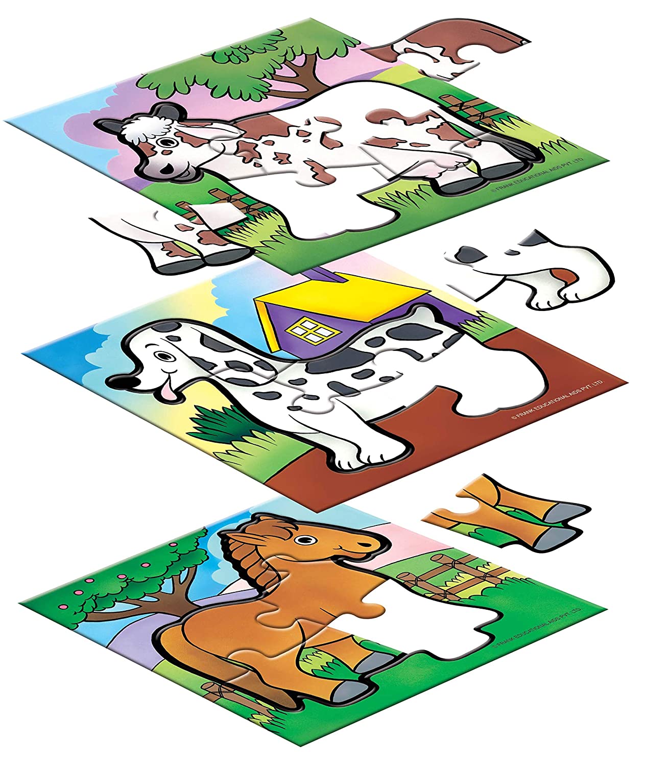 FRANK my first puzzle animals set of 3 play & learn for kids