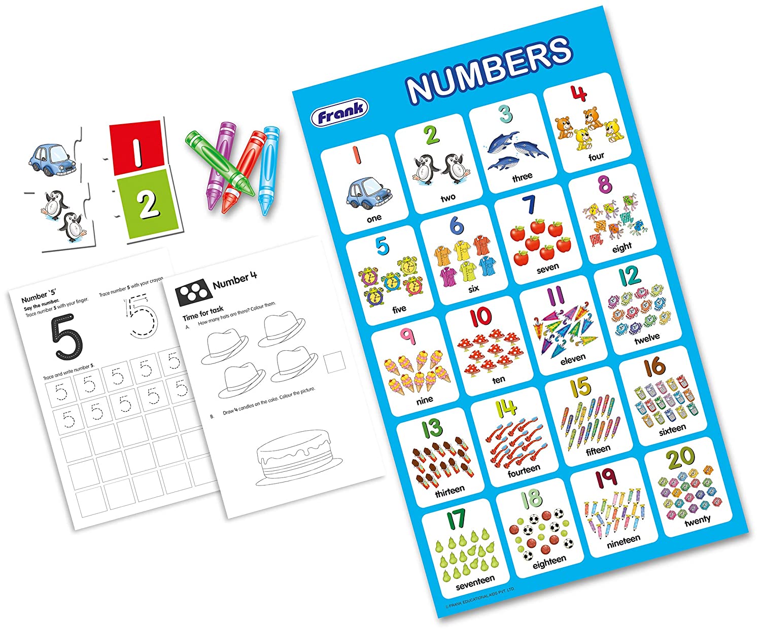 FRANK numbers kit puzzles & activity sheets for kids
