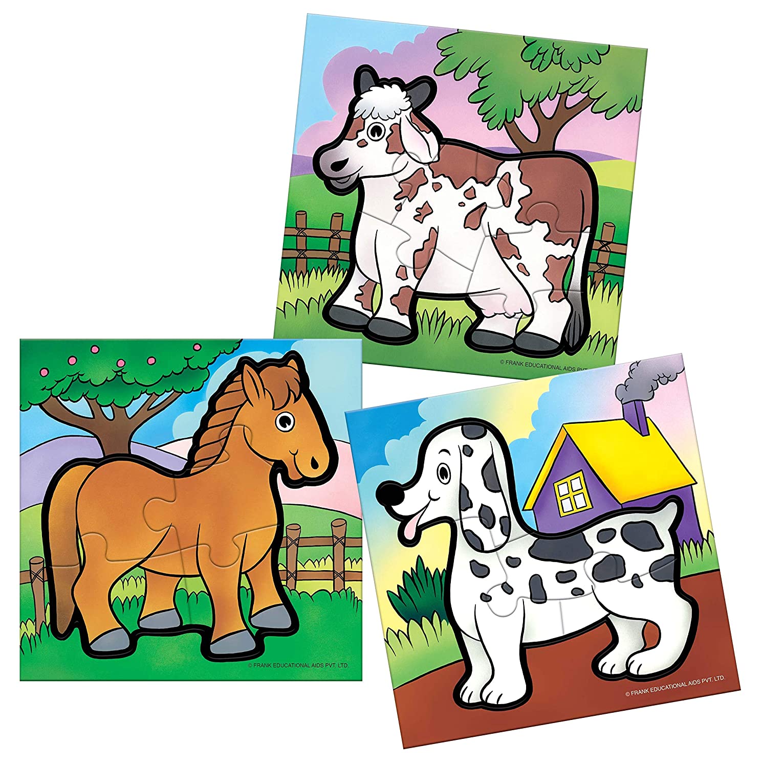 FRANK my first puzzle animals set of 3 play & learn for kids