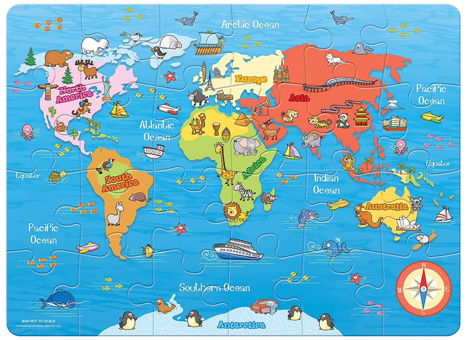 FRANK my first world map puzzle game for kids 24 pcs