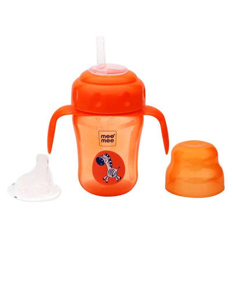 Mee Mee 2 in 1 Spout & straw Sipper Cup 210ml 3m+ Orange