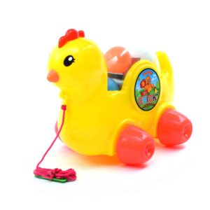 ANAND Baby Chick Pull Along with Rolling Balls Toy for Kids 1+Y Age