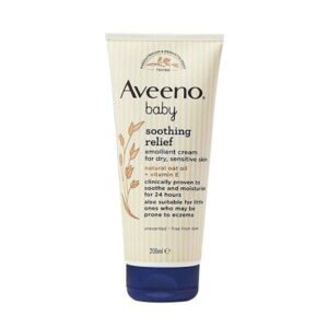 AVEENO Baby Soothing Relief Emollient Cream With Natural Oat Oil & Vitamin E For Dry, Sensitive Skin - 200ml