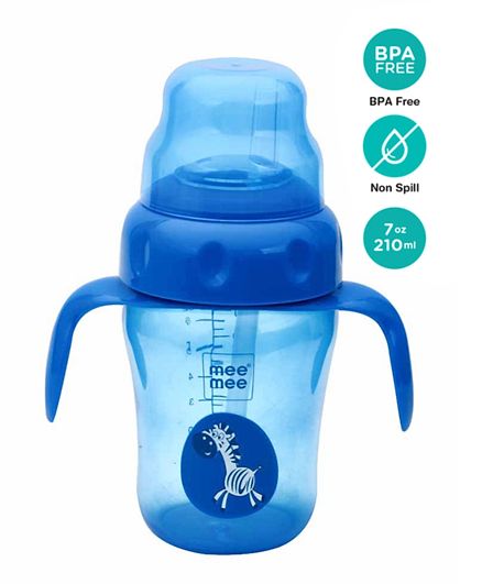 Mee Mee 2 in 1 Spout & straw Sipper Cup 210ml 3m+ Blue