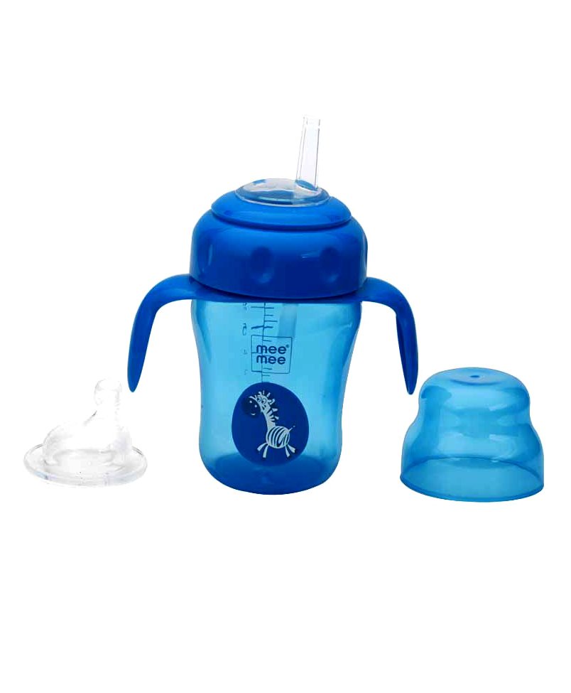 Mee Mee 2 in 1 Spout & straw Sipper Cup 210ml 3m+ Blue