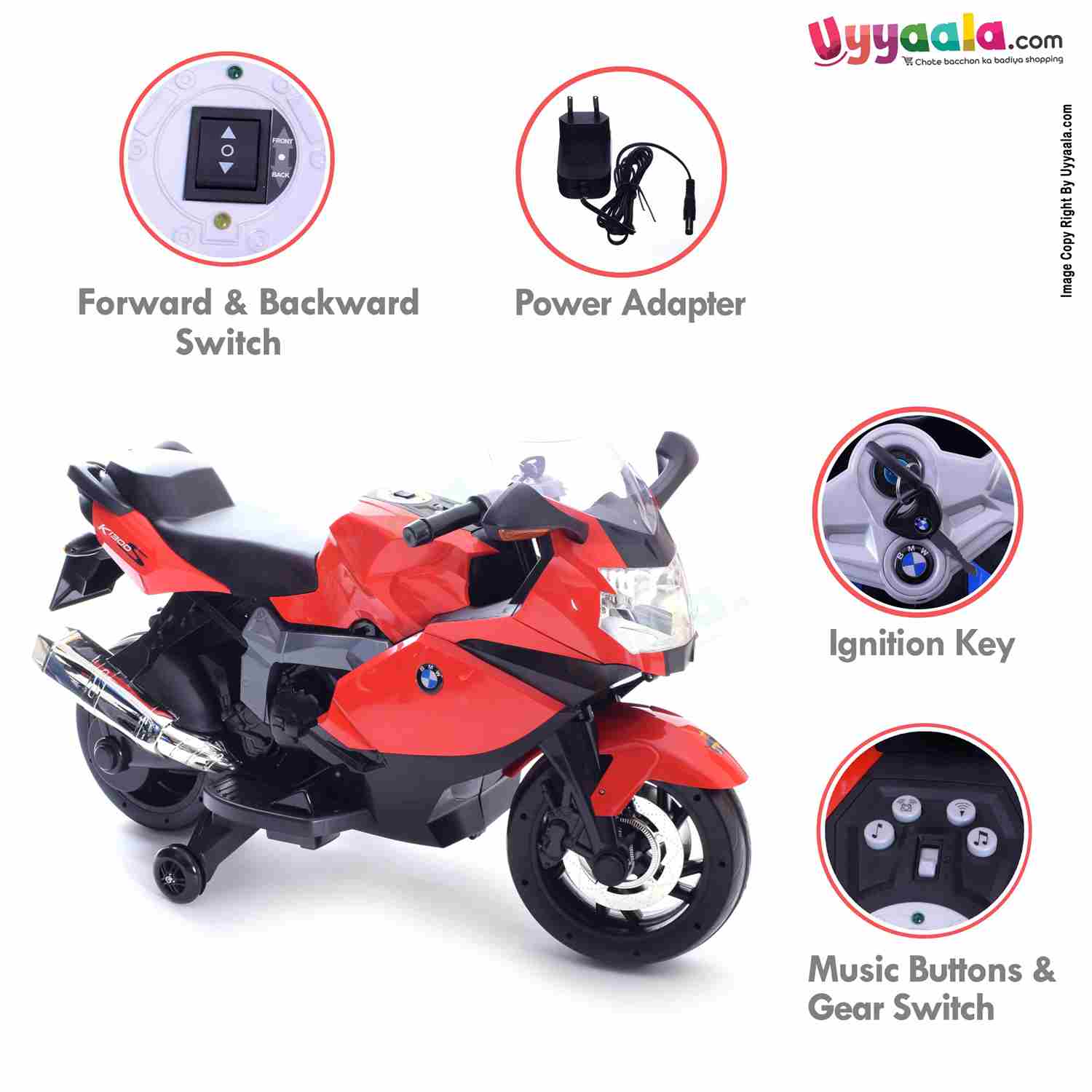 Kids battery operated rechargeable bike, Red