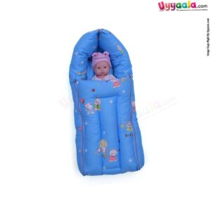 Baby Sleeping Bag Premium Cotton With Bear Print, 0-12m Age, Blue-uyyala-com.myshopify.com-Sleeping Bags-Happy Babies
