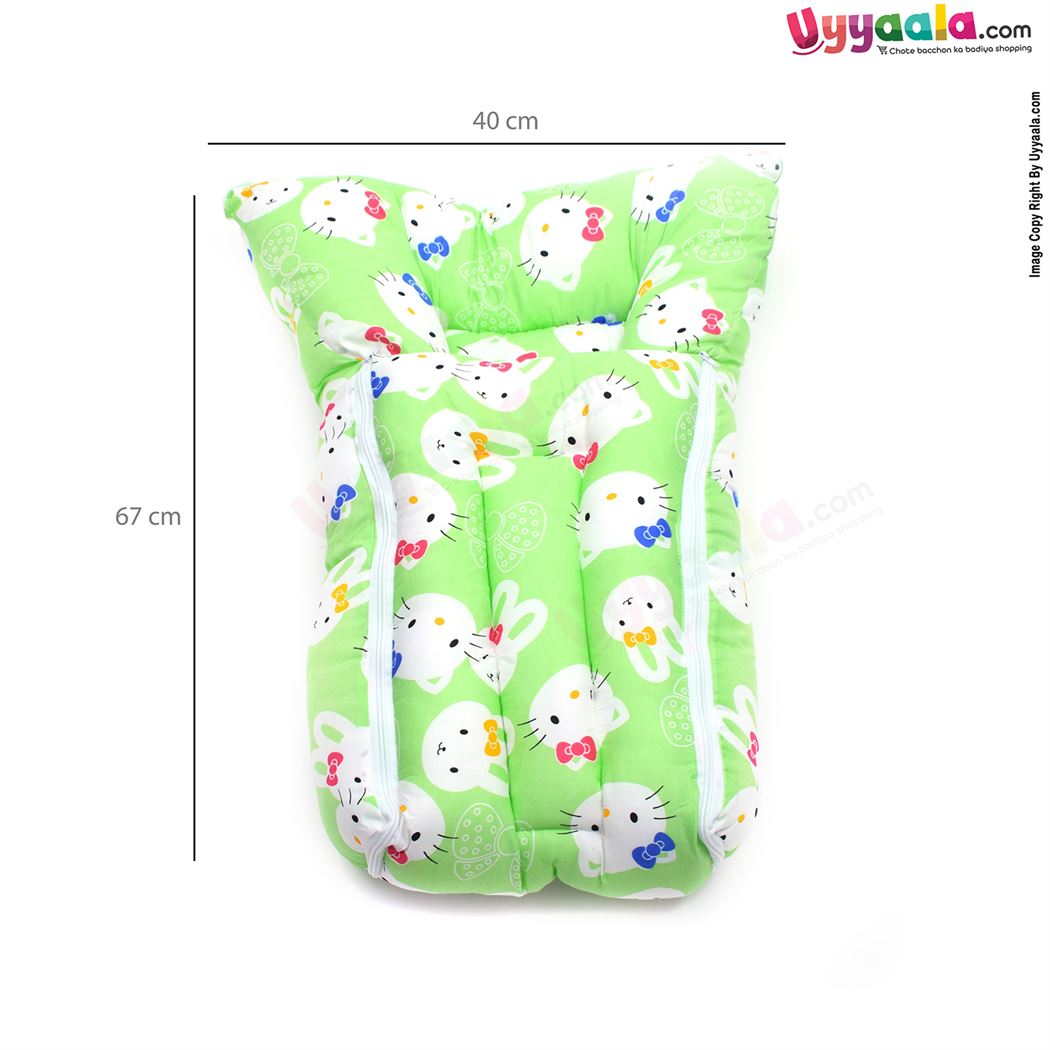 Sleeping Bag(Carry Nest) Premium Cotton Hello Kitty Print 0+m, Green-uyyala-com.myshopify.com-Sleeping Bags-Happy Babies