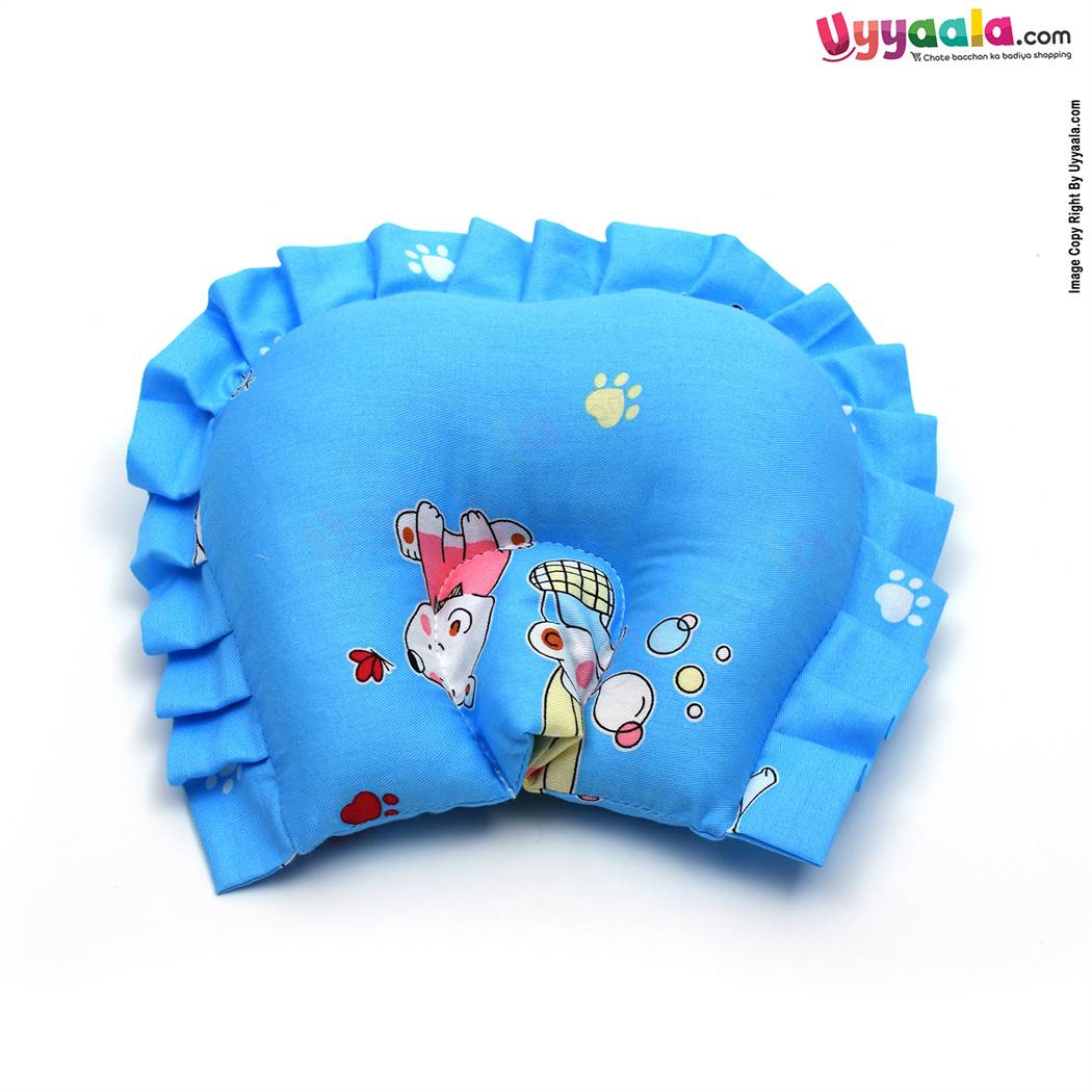 Baby Bedding Set with Mosquito Protection Net & Pillow Cotton, Bear print 0 to 12m Age, Blue-uyyala-com.myshopify.com-Bedding-Happy Babies