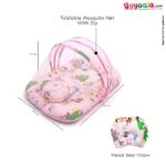 Baby Bedding Set with Mosquito Protection Net & Pillow Cotton, Car Print 0 to 12m Age, Pink-uyyala-com.myshopify.com-Bedding-Happy Babies