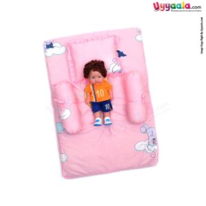 Baby Cotton Bedding Set of 4 with Bolster and Pillow With Rat Print 0 to 6m