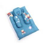 Baby Cotton Bedding Set of 4 with Bolster and Pillow, Bear/Star Print 0 to 6m