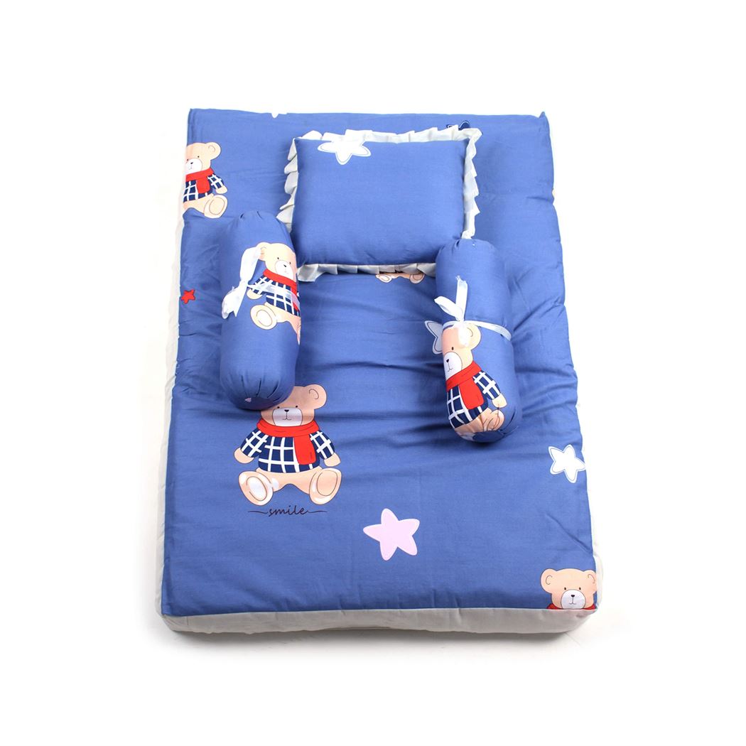 Baby Premium Cotton Bedding Set of 4 with Bolster and Pillow