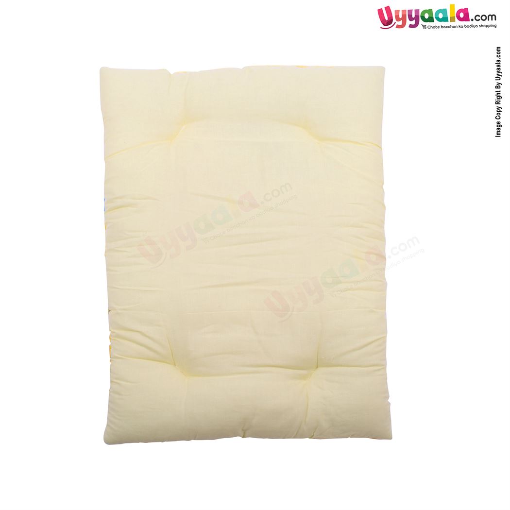 Baby Premium Cotton Bedding Set of 4 with Bolster and Pillow, Micky Mouse Print 0-6m Age - Yellow-uyyala-com.myshopify.com-Bedding-Happy Babies