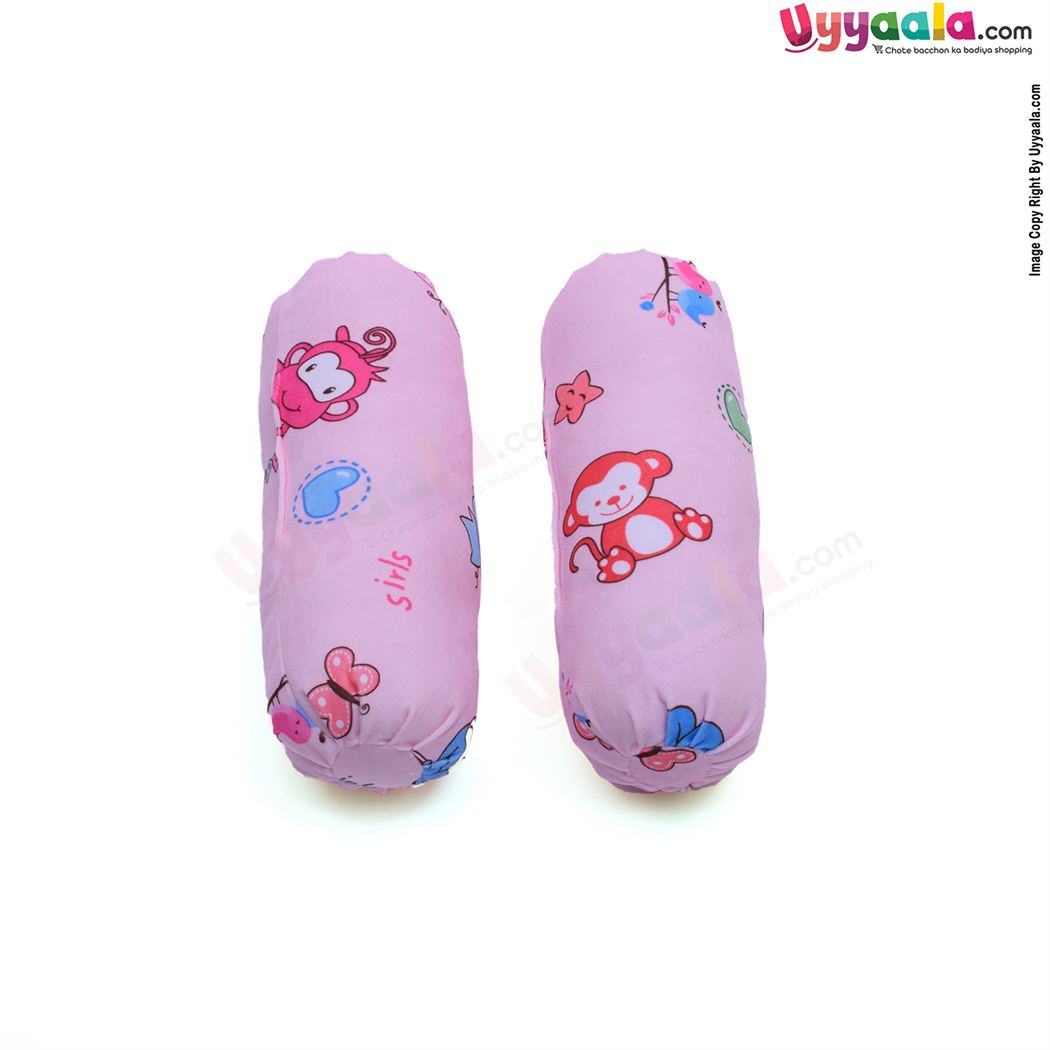 Baby velvet Bedding Set of 4 with Bolster and Pillow, Monkey Print 0 to 12m Age-uyyala-com.myshopify.com-Bedding-Happy Babies