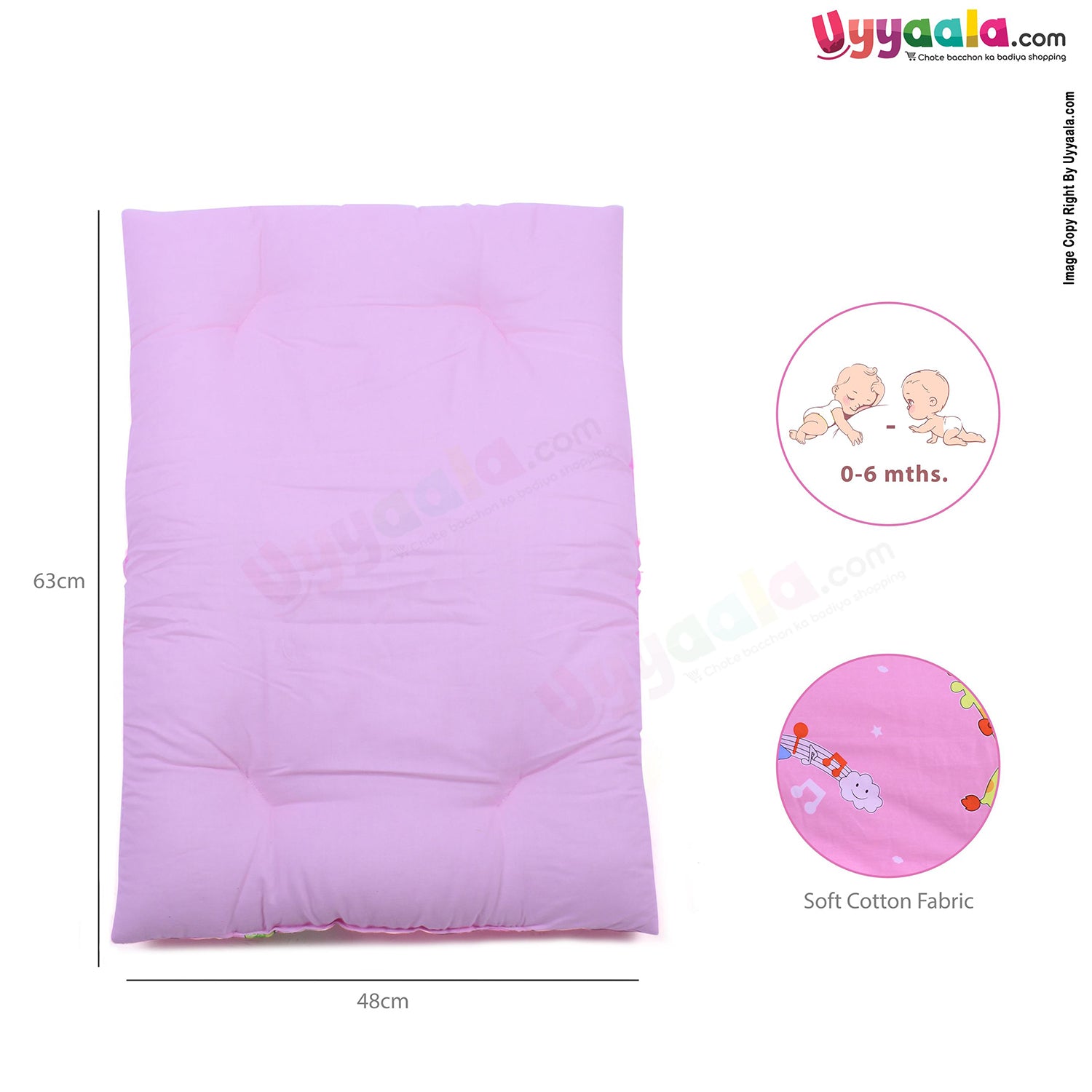 Baby Cotton Bedding Set of 4 with Bolster and Pillow, Giraffe Print 0 to 6m Age - Pink-uyyala-com.myshopify.com-Bedding-Happy Babies