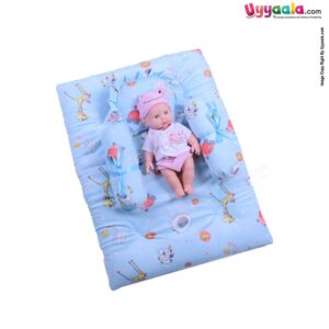 Baby Bedding With Pillow Velvet Animal print Blue 0-6m-uyyala-com.myshopify.com-Bedding-Happy Babies