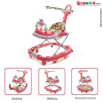 BAYBEE Canopy Walker Cum Rocker 3 In 1 - Peach, White-uyyala-com.myshopify.com-Walkers-Baybee