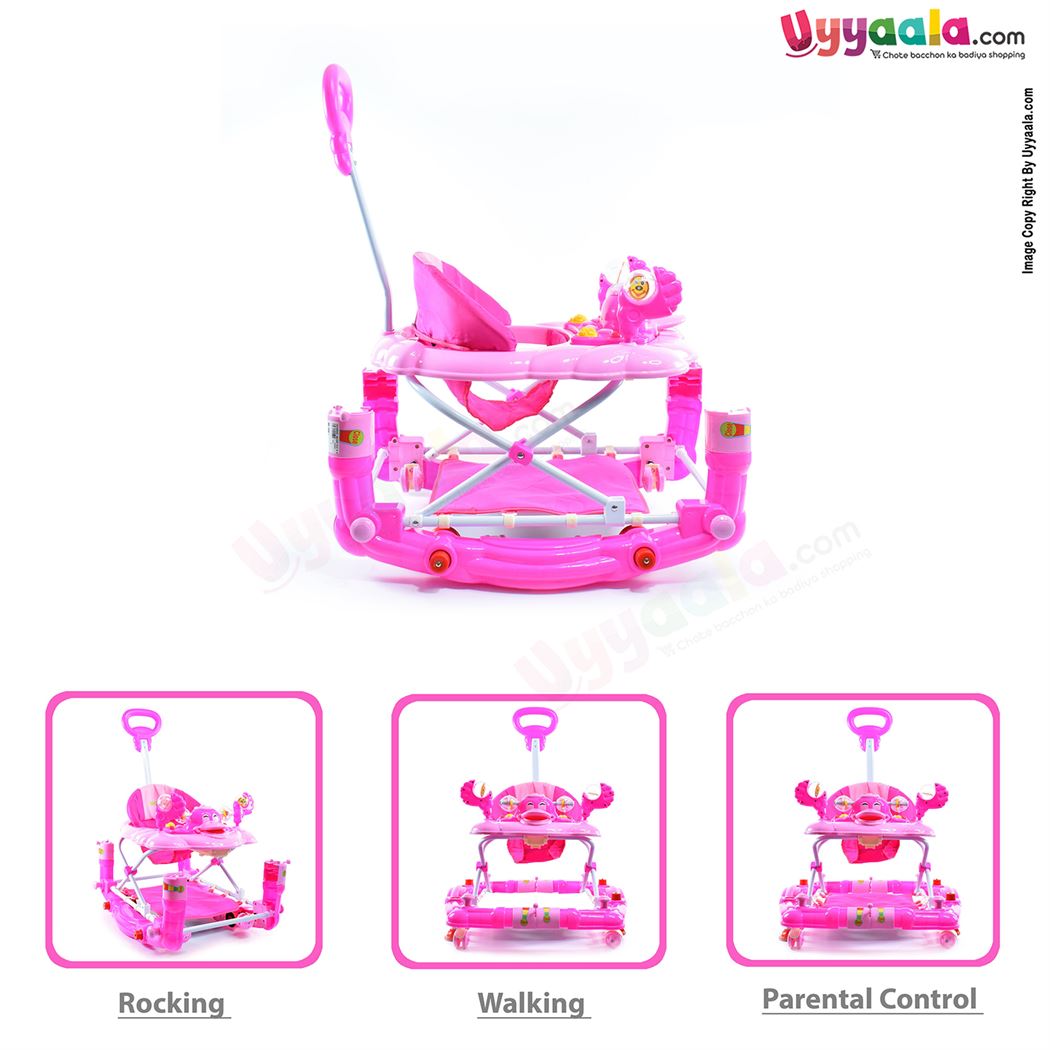 BAYBEE Walker Height Adjustable with Music & Lights - Purple-uyyala-com.myshopify.com-Walkers-Baybee