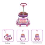 BAYBEE Guidance Walker Cum Rocker 3 In 1 - Pink, Purple-uyyala-com.myshopify.com-Walkers-Baybee