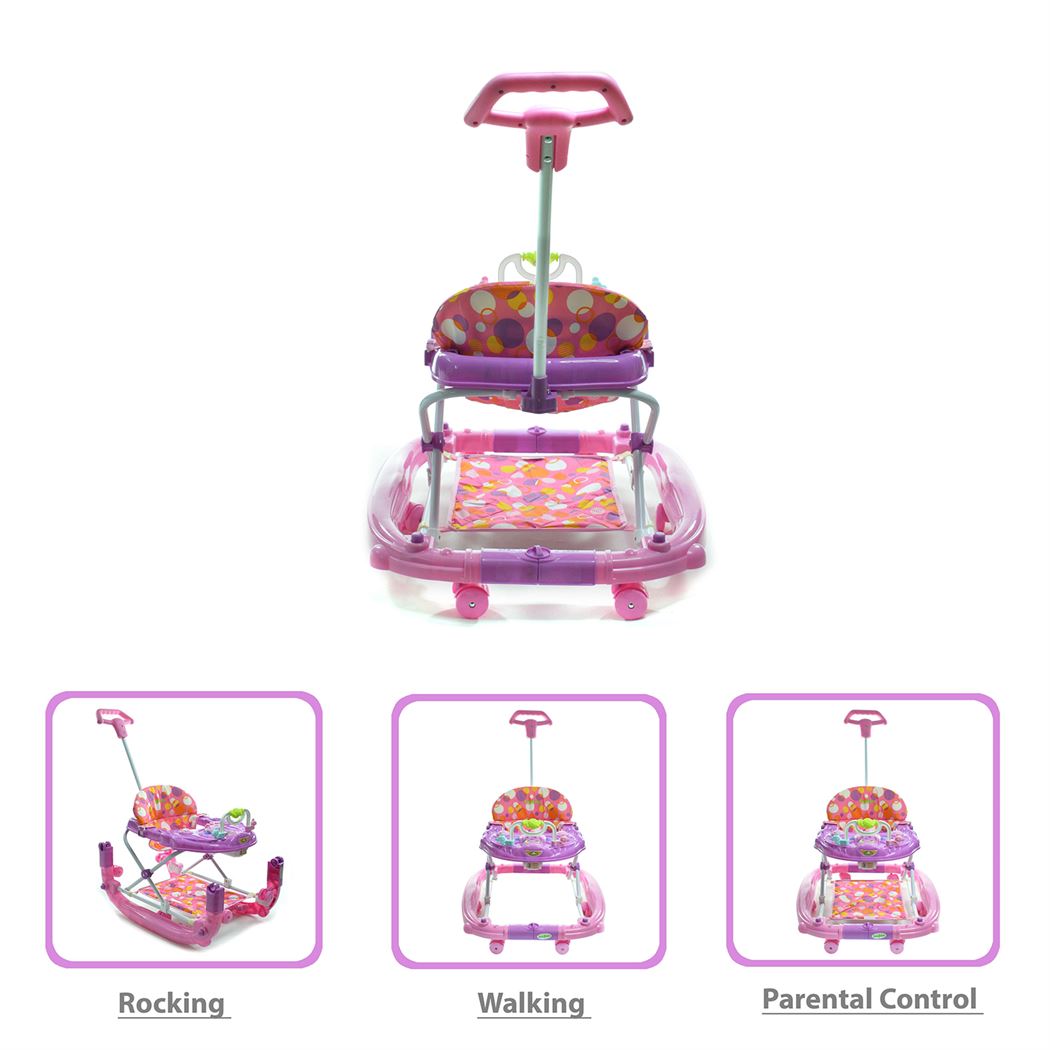 BAYBEE Guidance Walker Cum Rocker 3 In 1 - Pink, Purple-uyyala-com.myshopify.com-Walkers-Baybee