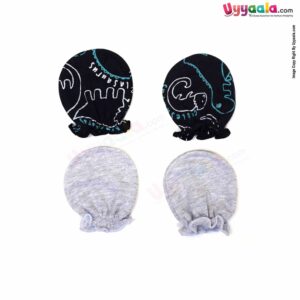 BEN BENNY Mittens Elastic Print Plain Gray 2P Set 0-6m Age