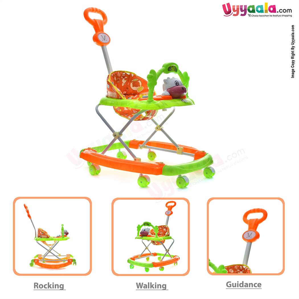 BAYBEE Walker Cum Rocker 3 In 1 Calf - Green, Orange-uyyala-com.myshopify.com-Walkers-Baybee