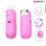 Baby soft cotton bolster pillow with rainbow print - pink (Big)