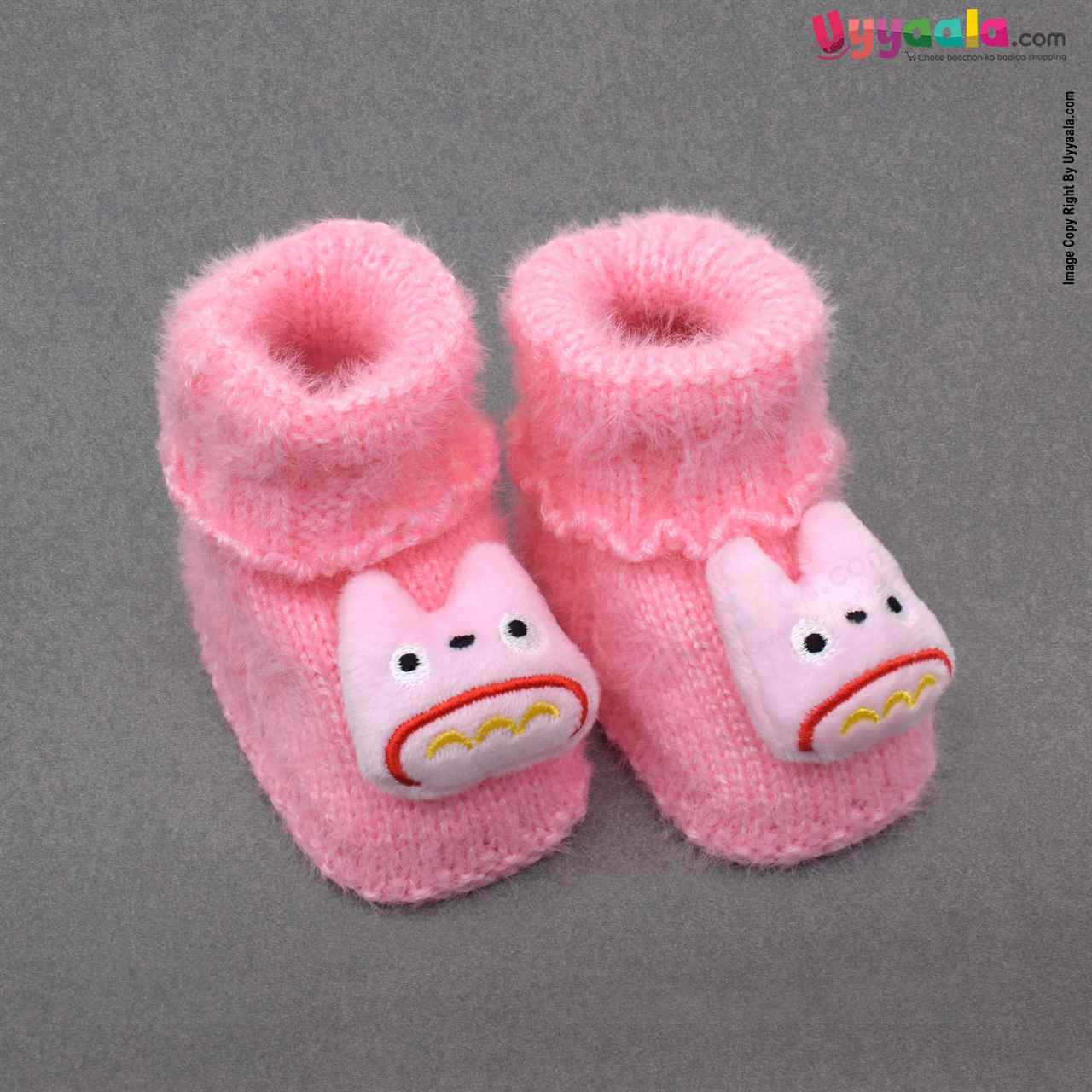 Buy Booties for New Born Baby with Hello Kitty Patch - Pink Online in India at uyyaala.com