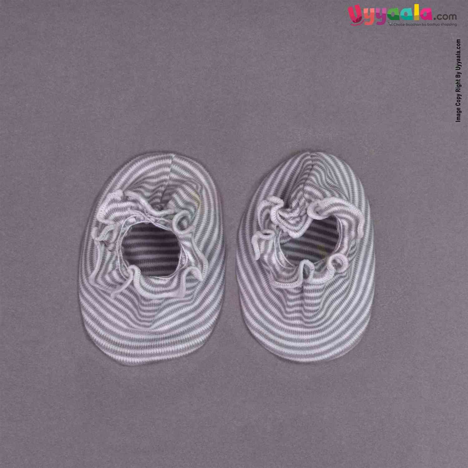 Buy Booties for New Born Baby with Stripes Print Online in India at uyyaala.com