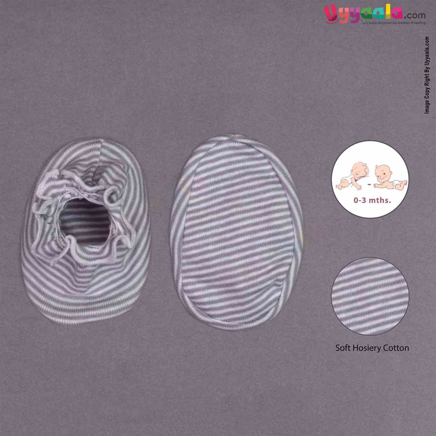 Buy Booties for New Born Baby with Stripes Print Online in India at uyyaala.com