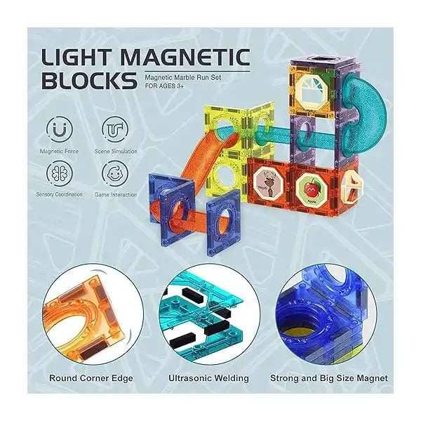 Buy Magnetic Building Tiles with Lights for Children - (49pcs) Online in India at uyyaala.com