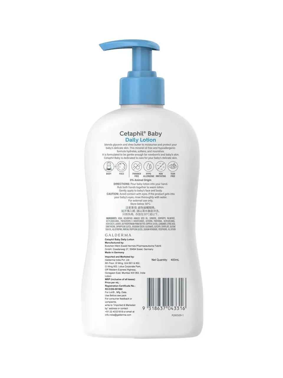 Buy Cetaphil Baby Daily Body Lotion for Baby with Shea Butter - 400ml Online in India at uyyaala.com