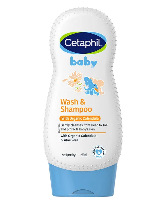 Buy Cetaphil Baby Wash & Shampoo for Baby with Organic Calendula - 230ml Online in India at uyyaala.com