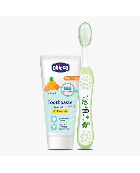 Buy Chicco Dentifricio Mix Fruit Toothpaste for Baby with Tooth Brush - 50grams Online in India at uyyaala.com