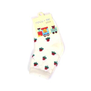COCO BU Grip Socks With Flower Print (14-16cm) - Cream