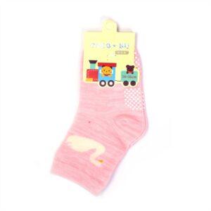 COCO BU Socks With Swan Print (14-16cm) - Baby Pink