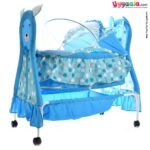 COOL BABY Cat Shape Cradle With Mosquito Protection Net, Storage Space & Wheel Locking System