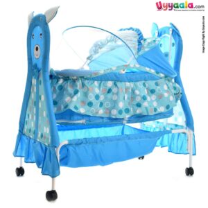 COOL BABY Cat Shape Cradle With Mosquito Protection Net, Storage Space & Wheel Locking System