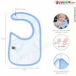 Baby Bib One Side Soft Cotton Hosiery & Another Side Pvc with Bear Print Size (24*19cm)- Blue & White