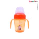 LuvLap Banana time Bite Proof 2 in 1 Soft Spout & Straw Sipper Cup 210ml,6+m Age -Orange
