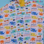 MAGIC TOWN Hooded Sleep Suits Hosiery Blue, Red & White Stripes & Elephant Print White 2P Pack, 3-6m Age