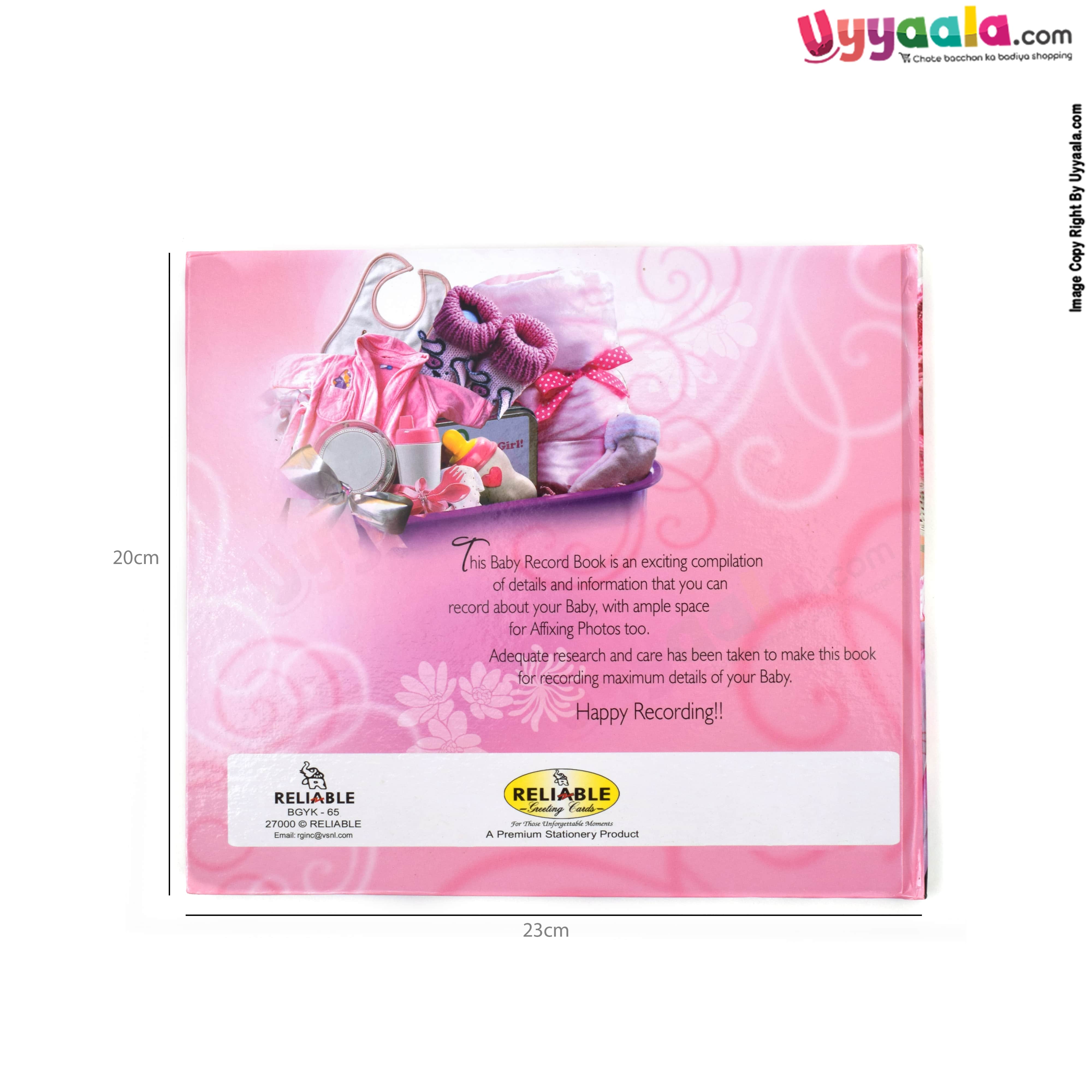 BABY record and memories book for gorgeous baby girl - 0-2 years