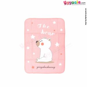 Fancy Premium Baby Mattress Protector Dry Sheet Water Proof, One Side Cotton & Another Side PVC for Babies with Baby Bear Print, Small Size(70*50cm)