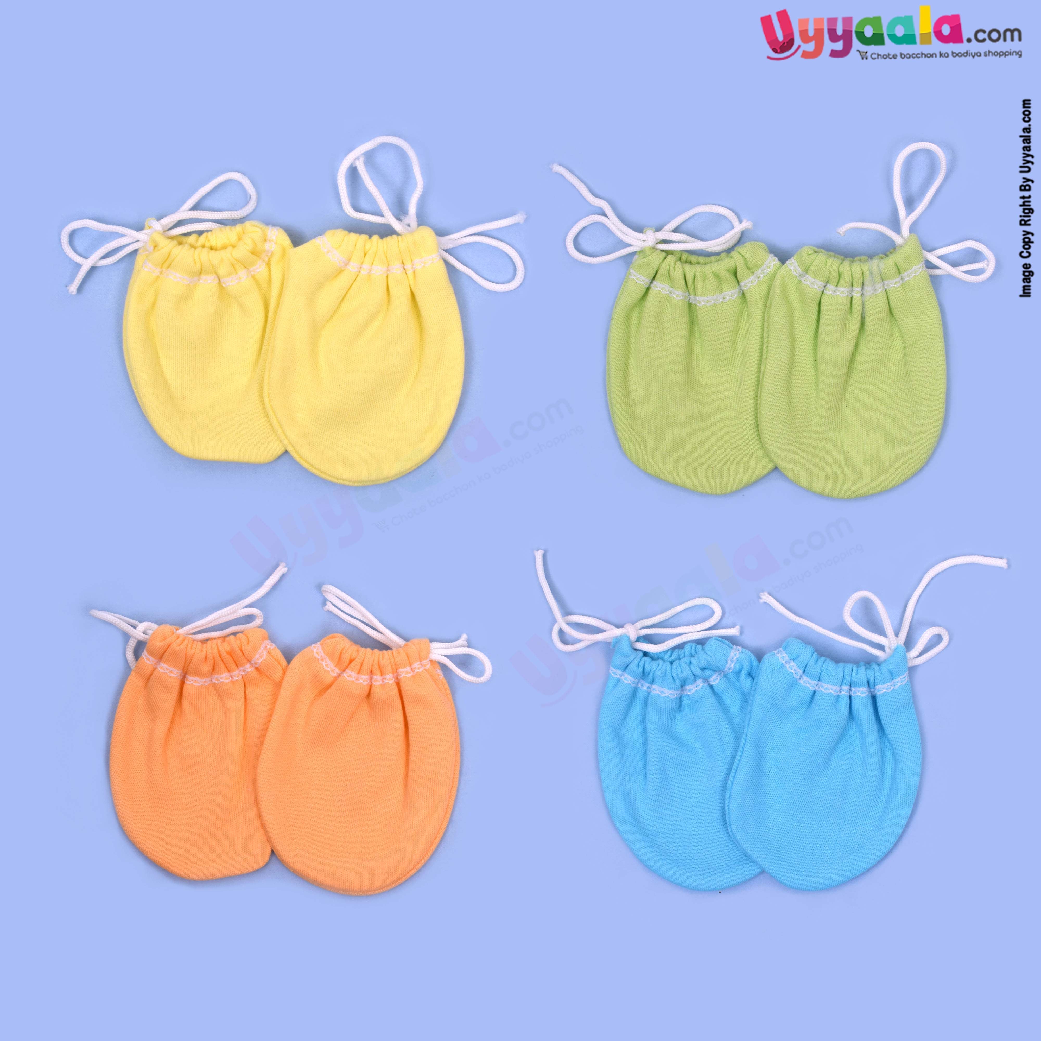 Tying model mittens set for newborn babies (0-3M)